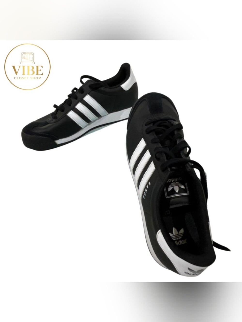 Adidas Black & White Classic Three-Stripe Sneakers